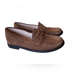 J. Crew Winona Penny Loafers Suede Leather Brown Size 7